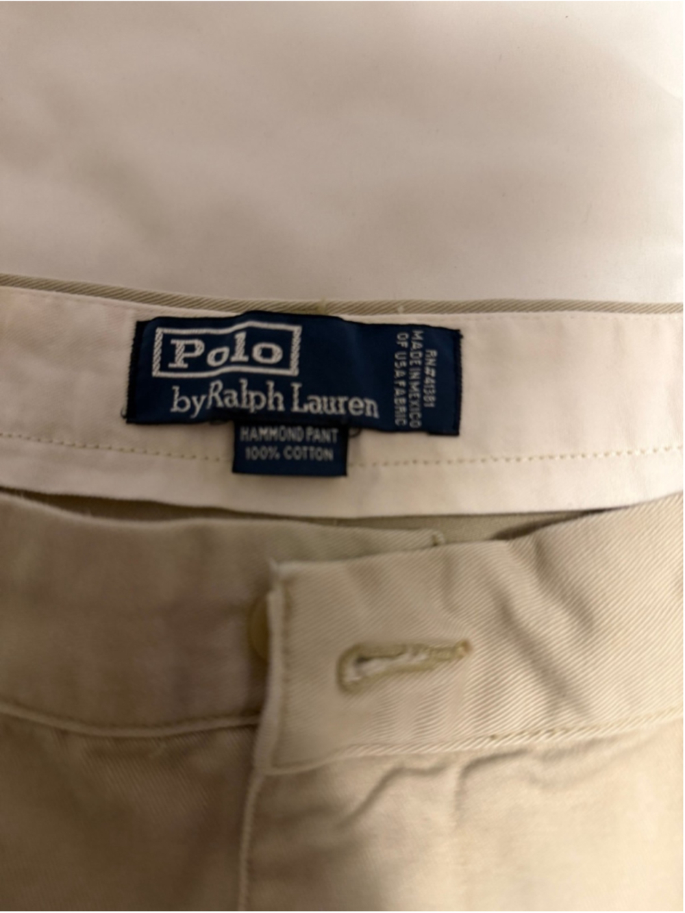 Ralph Lauren Polo men’s pleated vintage khaki chinos 38x32 see measurements - Picture 2 of 8